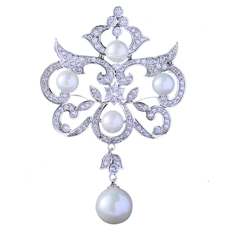 Korean court-style elegant pearl brooch, creative, elegant and individual brooch, simple and fashionable brooch, new high-end for women Item Picture