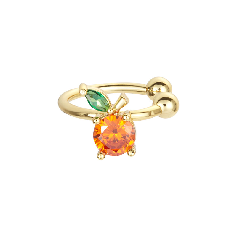 A popular cross-border jewelry item from Europe and America on Instagram, featuring colorful zirconium cherries, peaches, tropical fruits, and gold-plated ear bone clips for women detail image 7