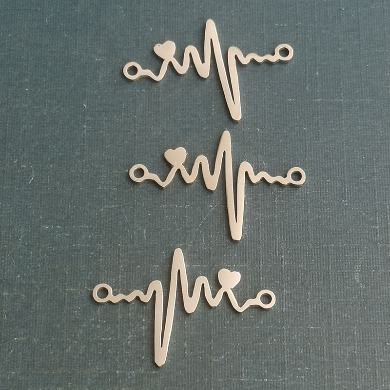 diy饰品心电图手链吊坠波西米亚风格手工材料闪电连接器配件 