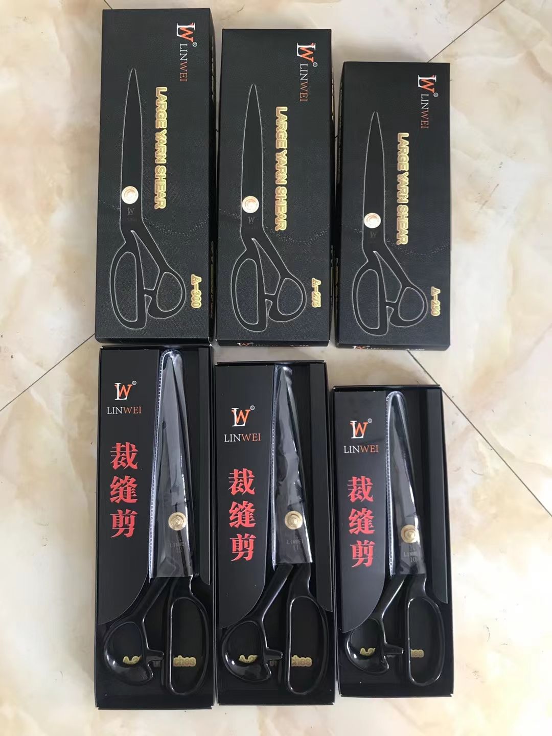 剪刀办公文教 刀剪工具 裁缝剪刀 黑色裁缝剪刀 黑色裁缝剪刀盒装 五金工具 刀具剪具详情图8