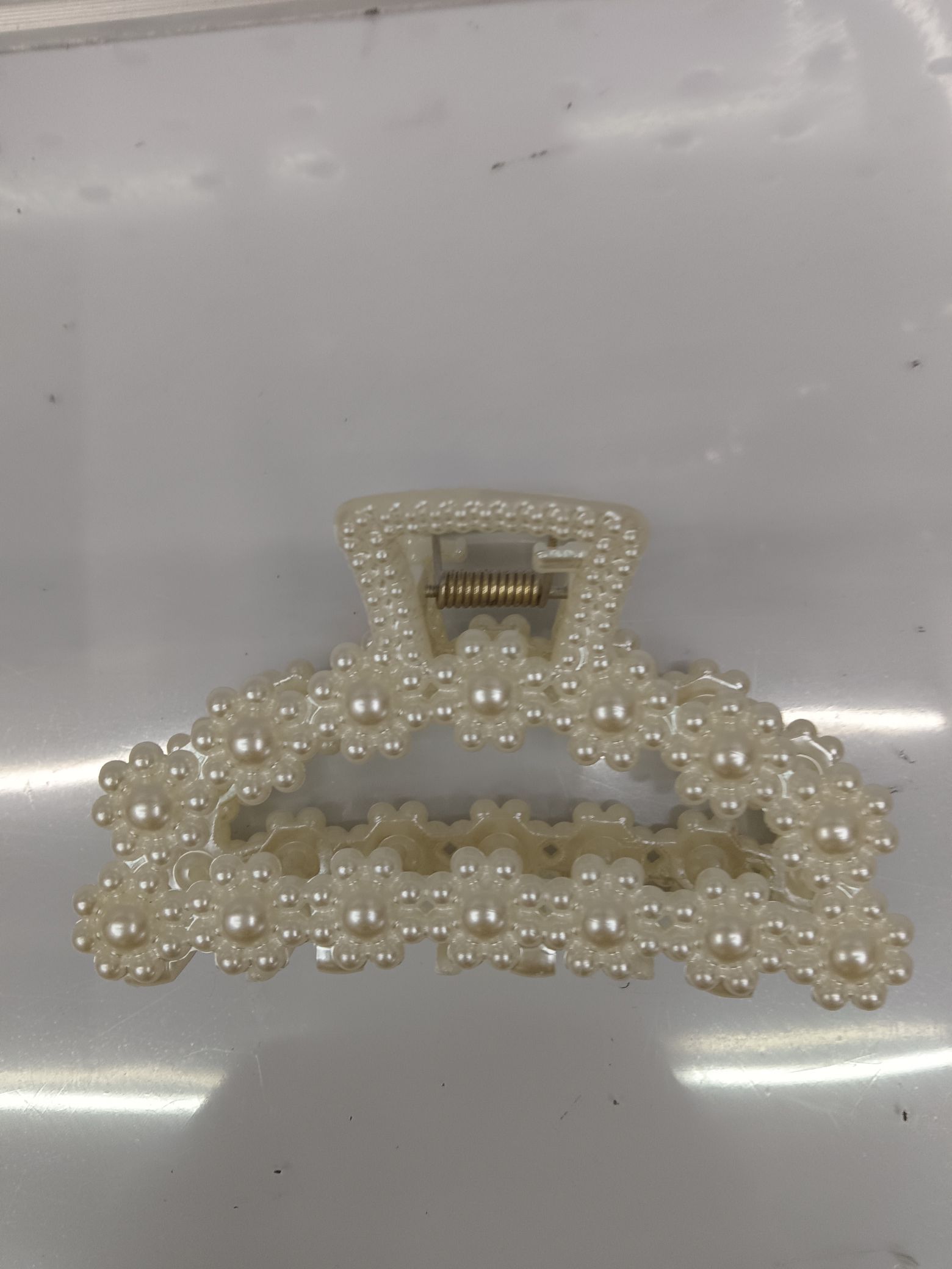 九公分梅花半圆形珍珠爪