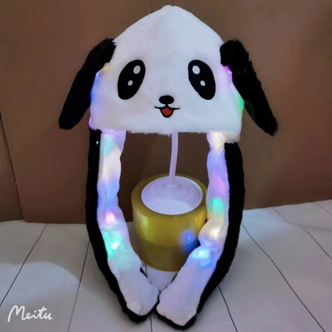 Plush toy, timbre cap, panda with light, polyester 1