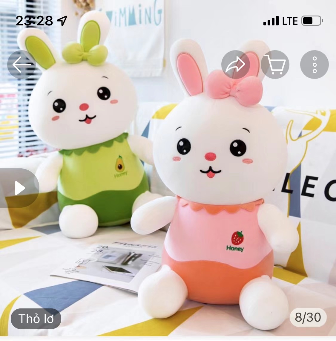Plush toy bow tie rabbit cartoon toy polyester 1