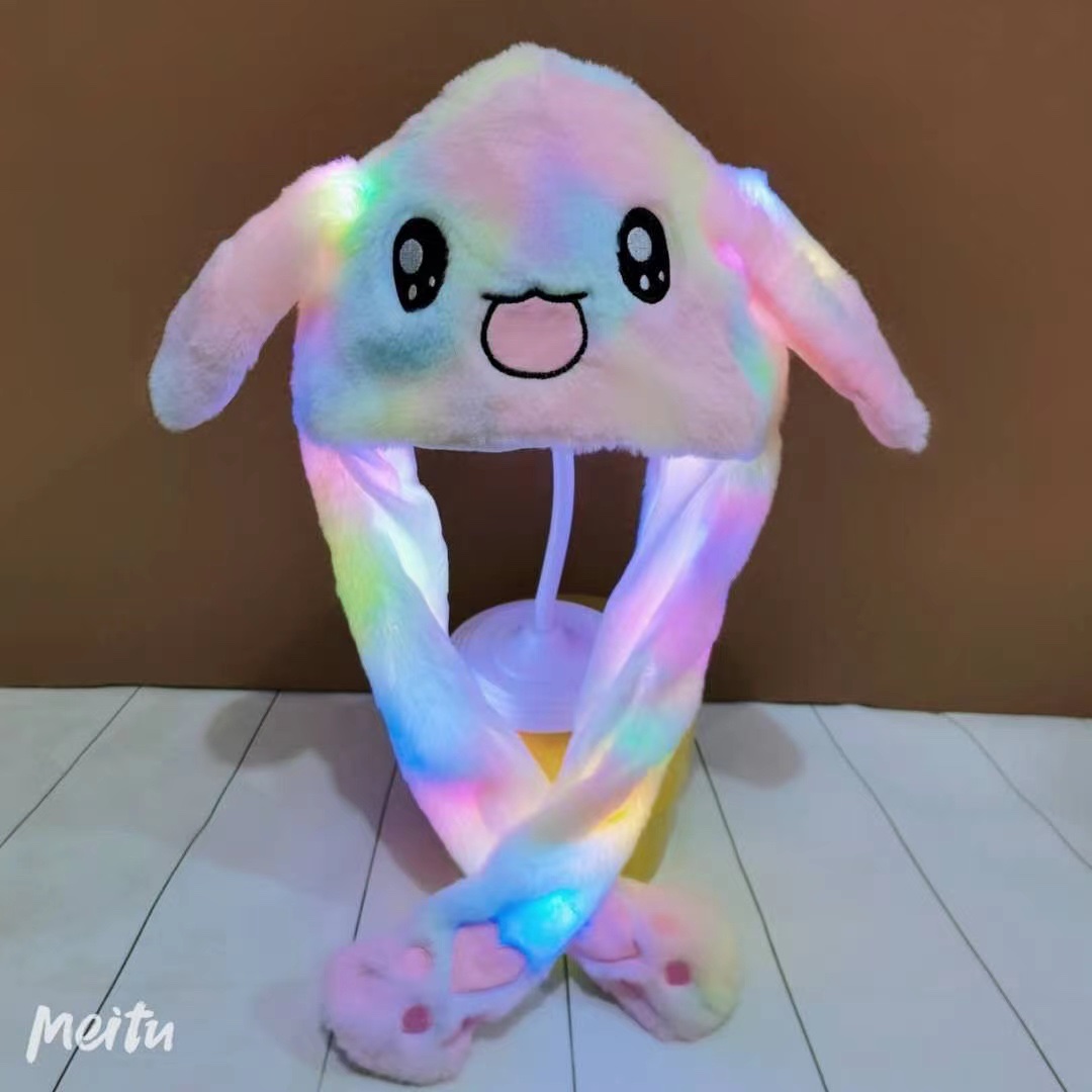 Plush toy timbre cap, colorful rabbit, polyester 1