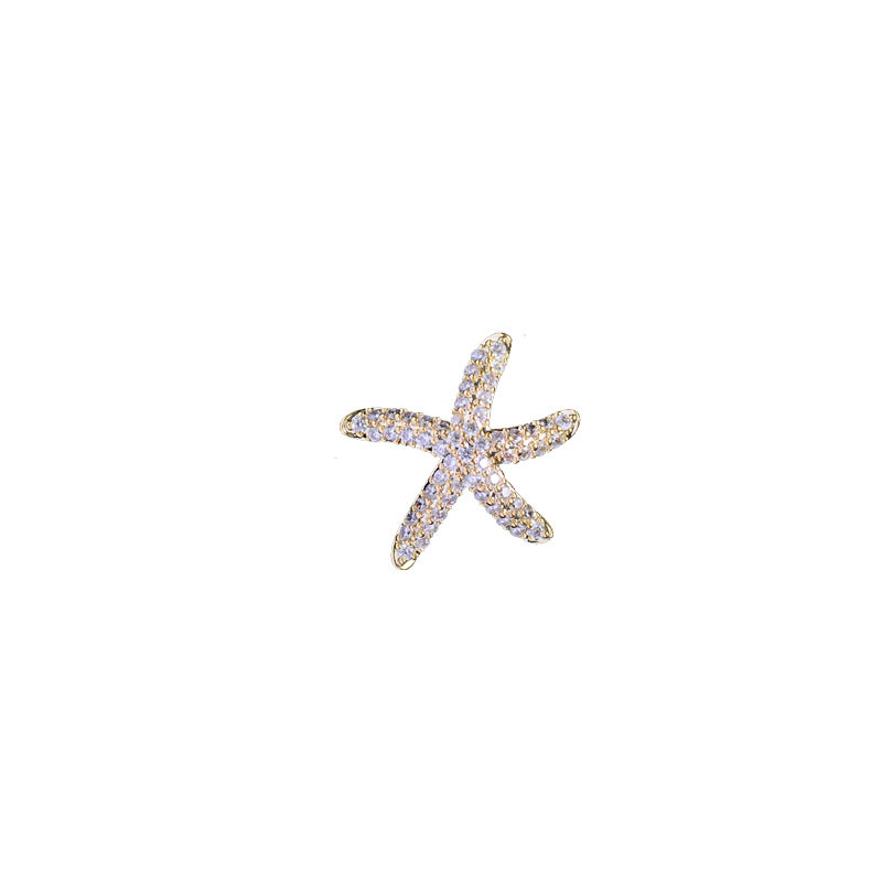 Korean-style fashionable little starfish brooch, creative, elegant, fashionable, generous, cute, and stylish. It's a classic casual small suit accessory. Korean-style trendy, slim-fitting casual zircon accessory Item Picture
