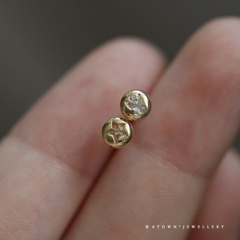 925 sterling silver plated with 14k gold stud earrings, Christmas series, colorful zircon bean earrings, snowflake deer star earrings detail image 3