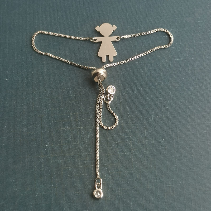 Cross-border new fashion girl bracelet pendant, titanium steel, stainless steel diy jewelry accessory, Instagram small figurine necklace for girls Specification image