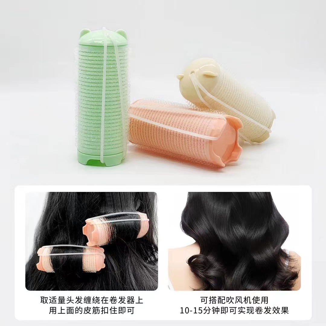 Self-adhesive curling iron, built-in air bangs, figure-eight hair curler, hollow curling, fluffy hair cartoon curling tube detail image 6