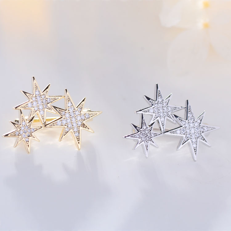 017 Korean version fashionable, elegant and cute Xingxin Creative brooch, personalized, fashionable, simple and cute in stock clothing accessories, dress, large suit jacket, pin, versatile style Specification image