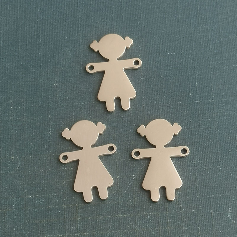 Cross-border new fashion girl bracelet pendant, titanium steel, stainless steel diy jewelry accessory, Instagram small figurine necklace for girls