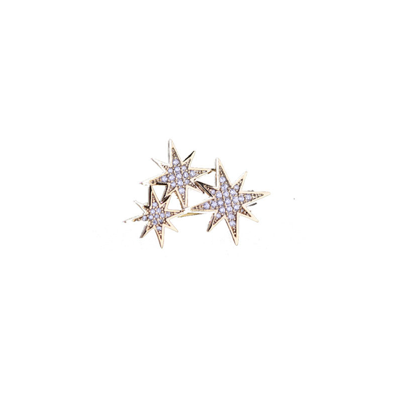 017 Korean version fashionable, elegant and cute Xingxin Creative brooch, personalized, fashionable, simple and cute in stock clothing accessories, dress, large suit jacket, pin, versatile style Application Scenario
