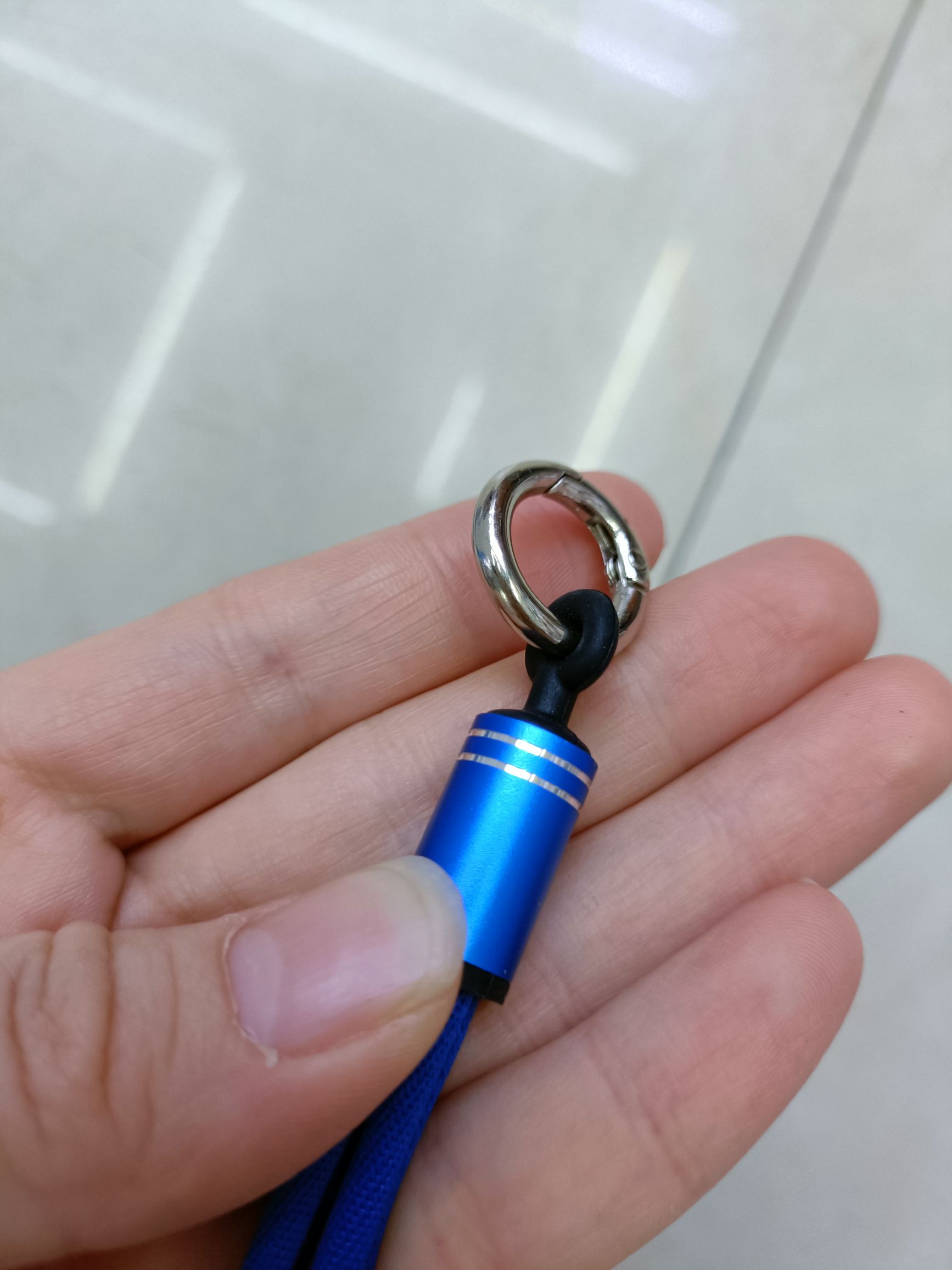Fabric four-in-one keychain data cable detail image 7