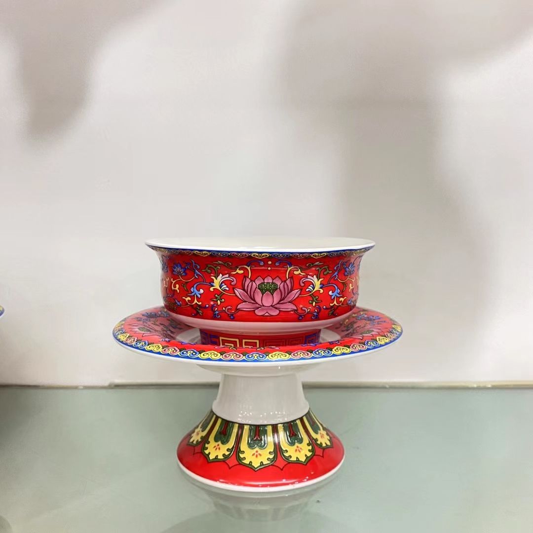 祥晟堂佛具：潮州瓷器，陶瓷供碗浮雕工艺
