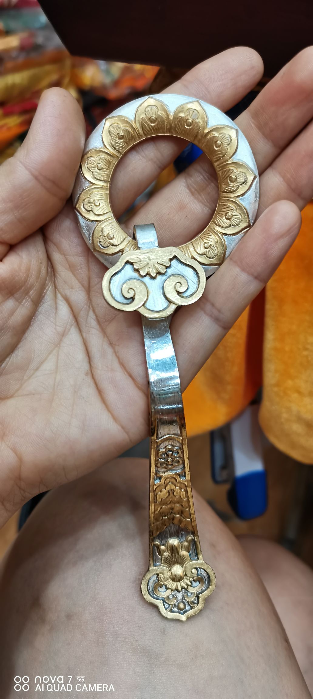 祥晟堂佛具：纯铜渡真金衣扣  纯铜渡真金白银衣扣详情图6