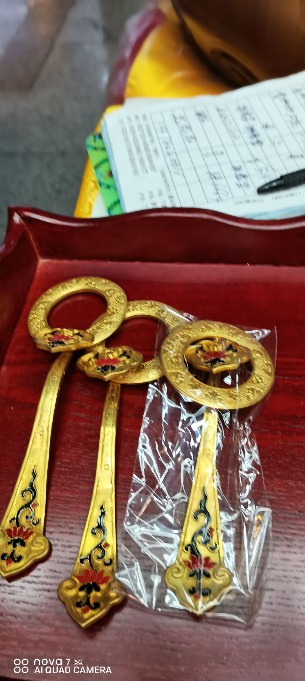 祥晟堂佛具：纯铜渡真金衣扣  纯铜渡真金白银衣扣详情图3