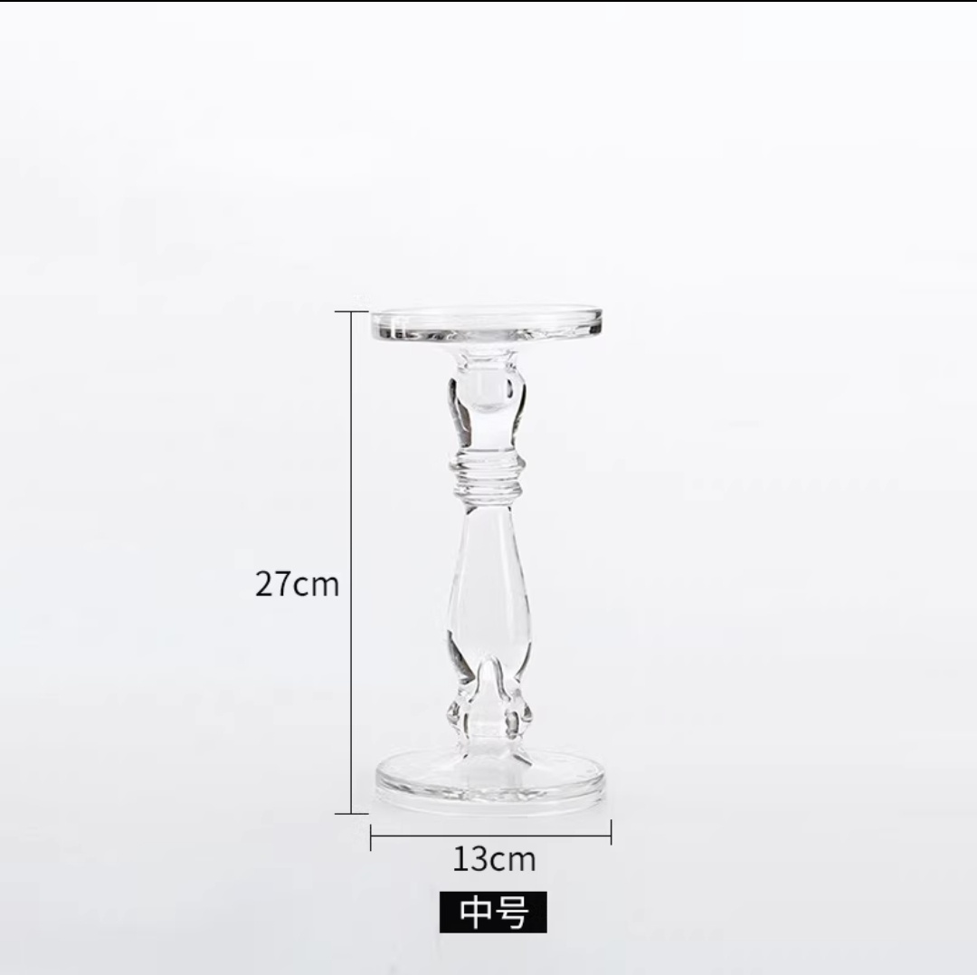 透明玻璃水晶烛台创意家居摆件高档摆台氛围烛台玻璃摆件详情图6