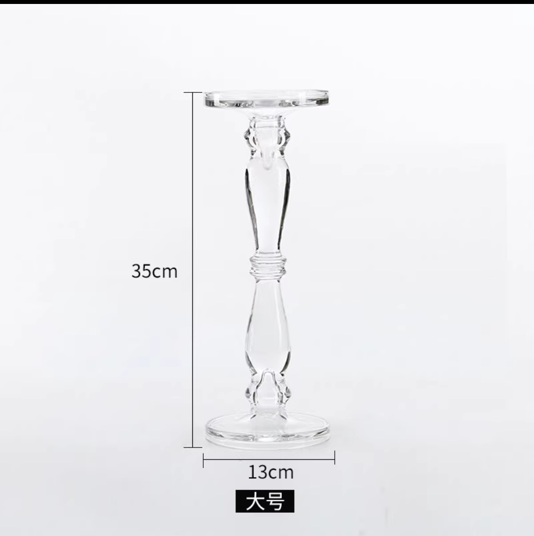透明玻璃水晶烛台创意家居摆件高档摆台氛围烛台玻璃摆件详情图7