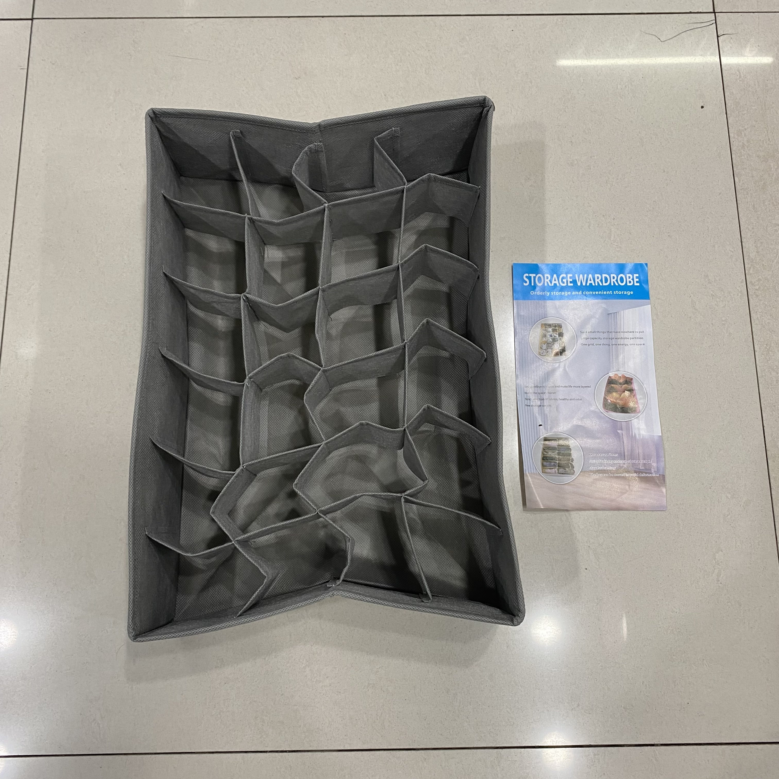 24-compartment sock storage box