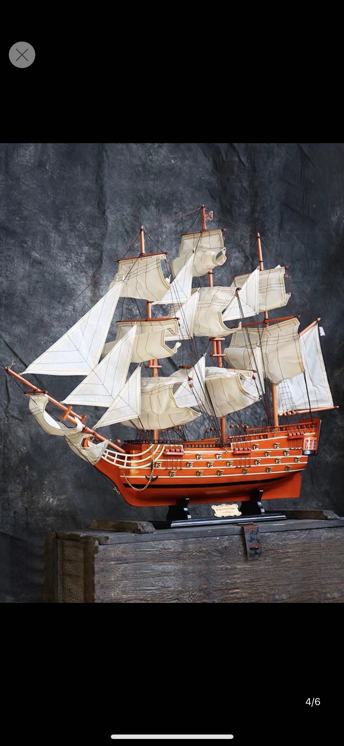 纯手工打造 木制帆船 家居摆件木质摆件 手工工艺品图