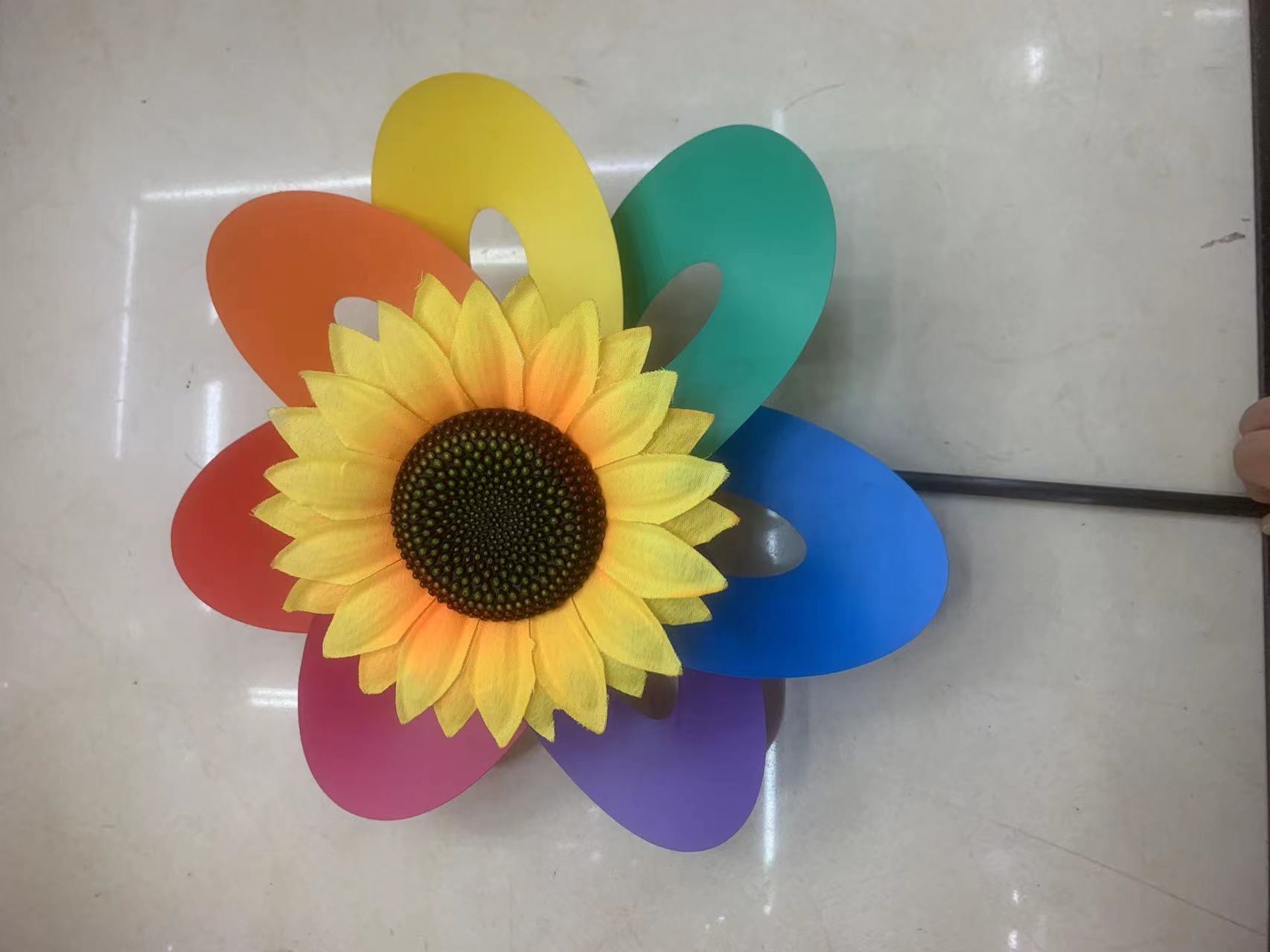 Colorful sunflower toy windmill