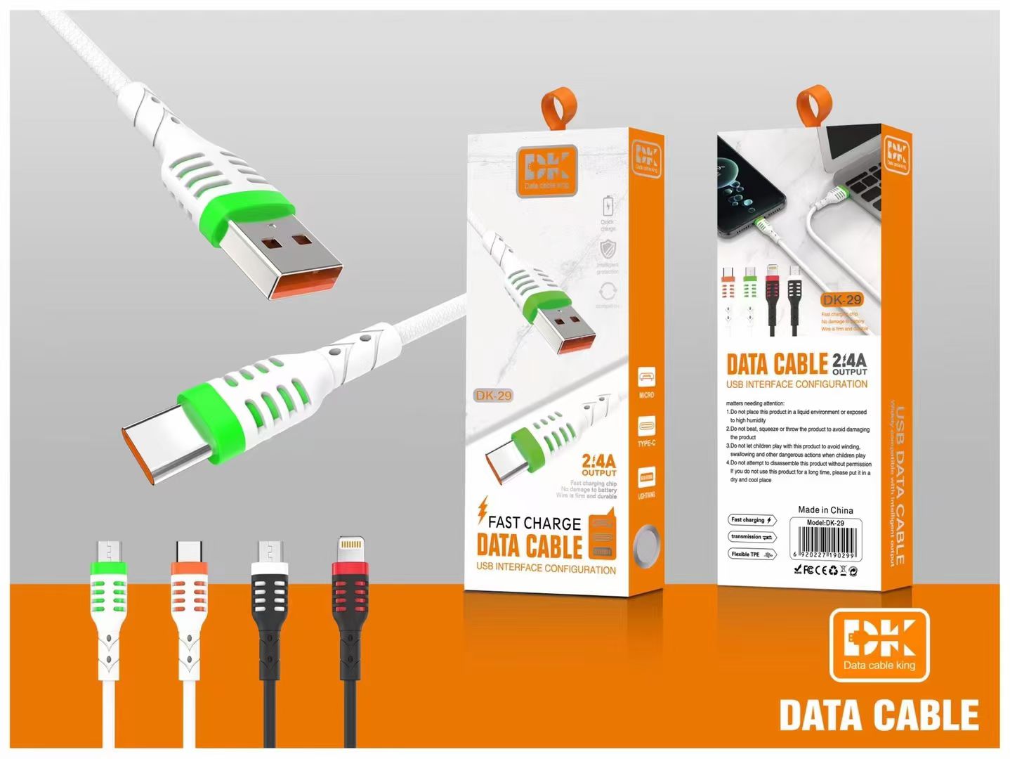 There are three types of interfaces for embossed mesh red wire mobile phone data cables detail image 5