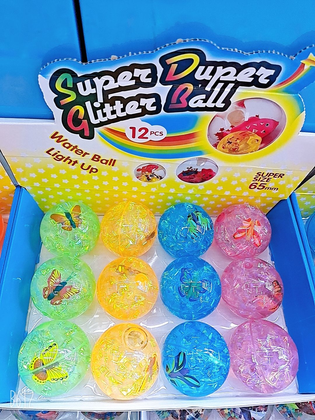 65MM colored fabric butterfly glittering elastic water ball Application Scenario