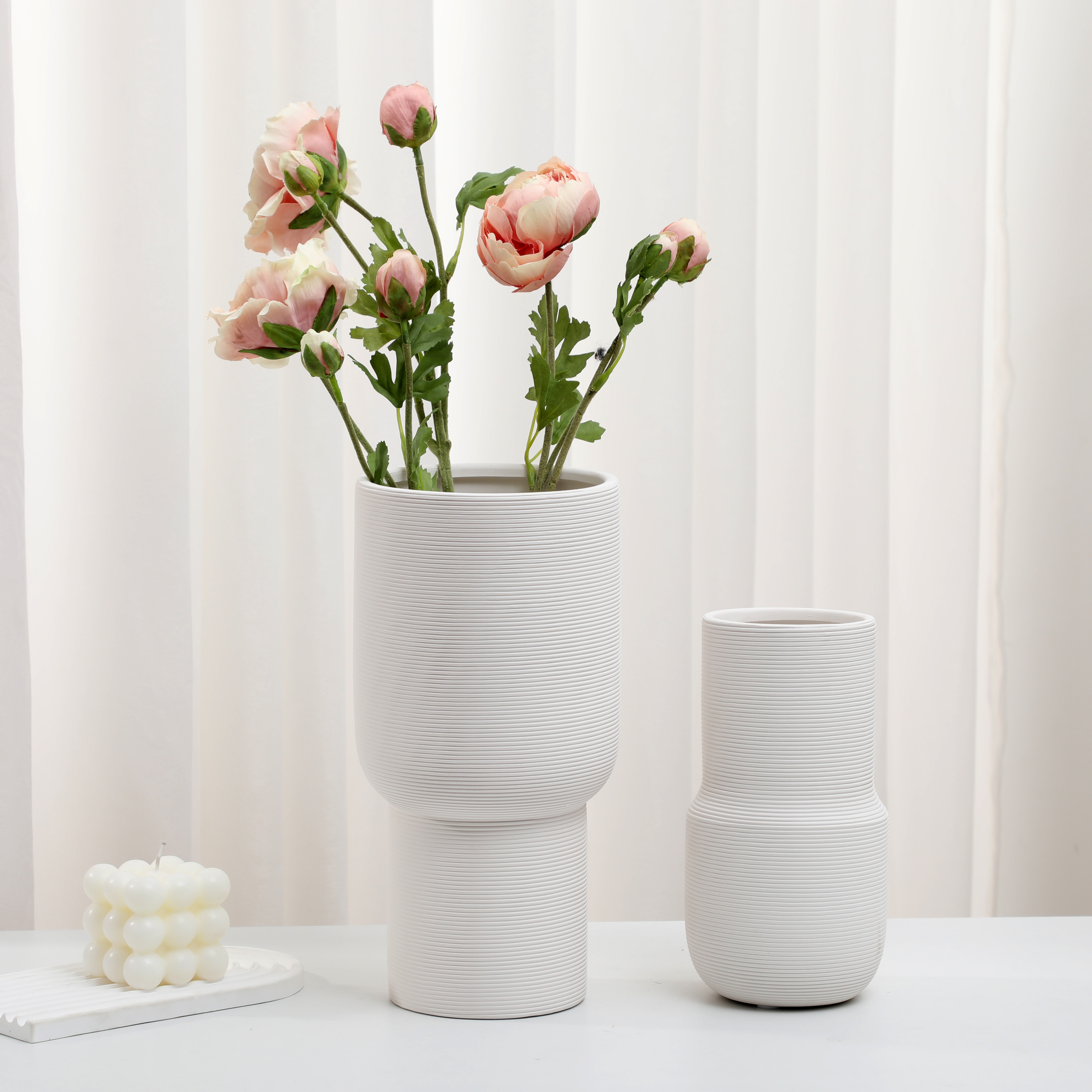 White brushed vase