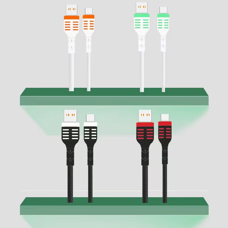 There are three types of interfaces for embossed mesh red wire mobile phone data cables detail image 7