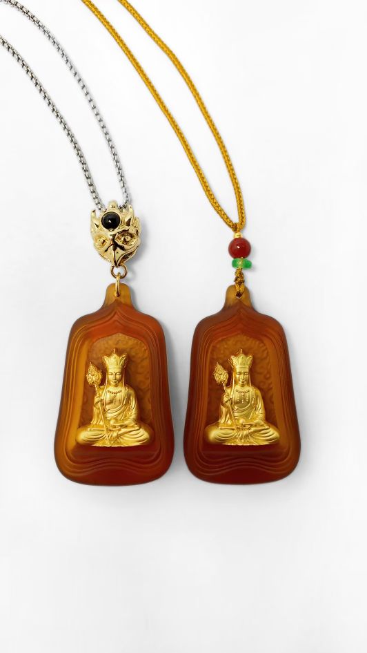 Heyi Culture's exquisite craft of glassware Guanyin Bodhisattva Statue pendant handicrafts