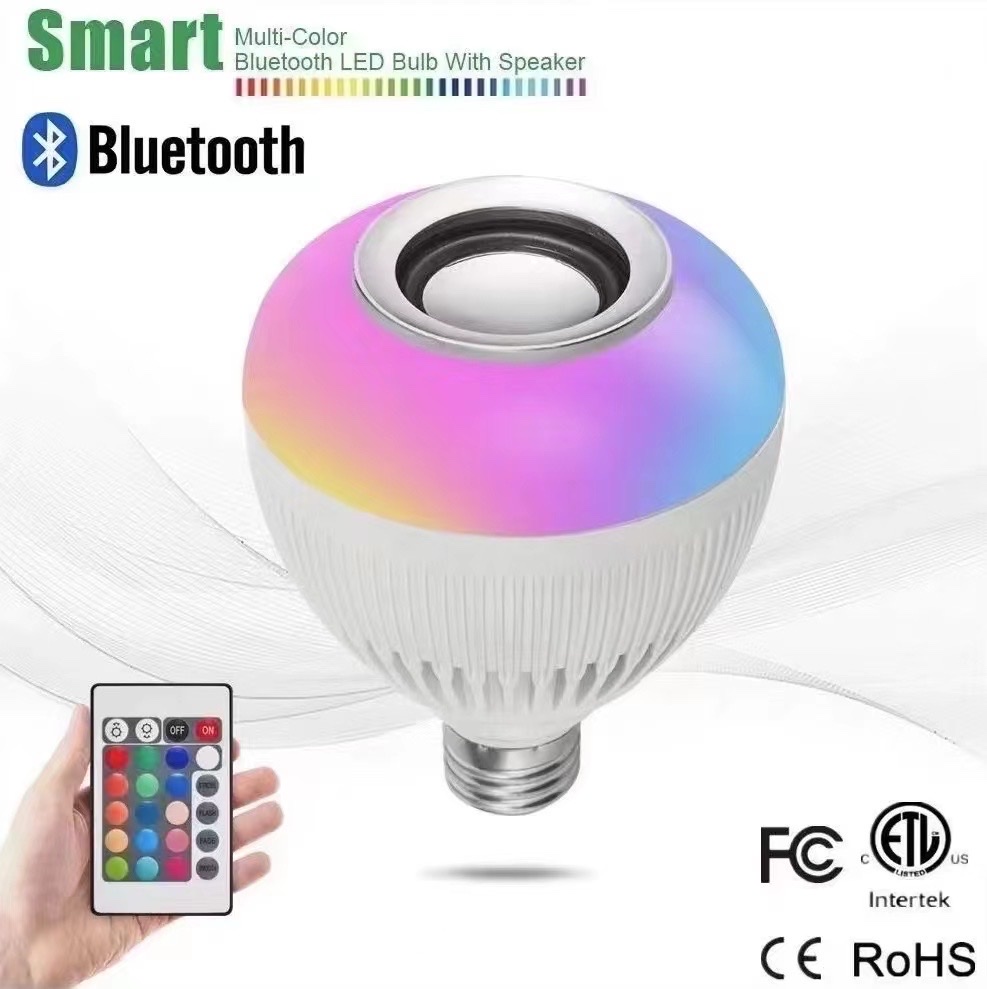 七彩灯蓝牙音响灯泡. Smart bulb with Bluetooth speaker.               图