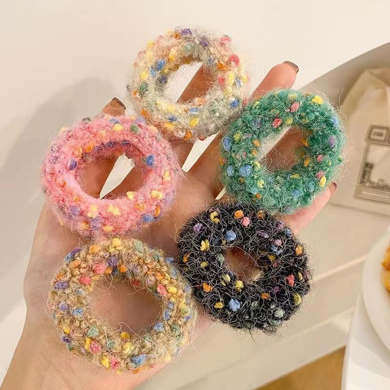 精品流行百搭網紅彩色新款毛巾圈20条一包锦璐飾品