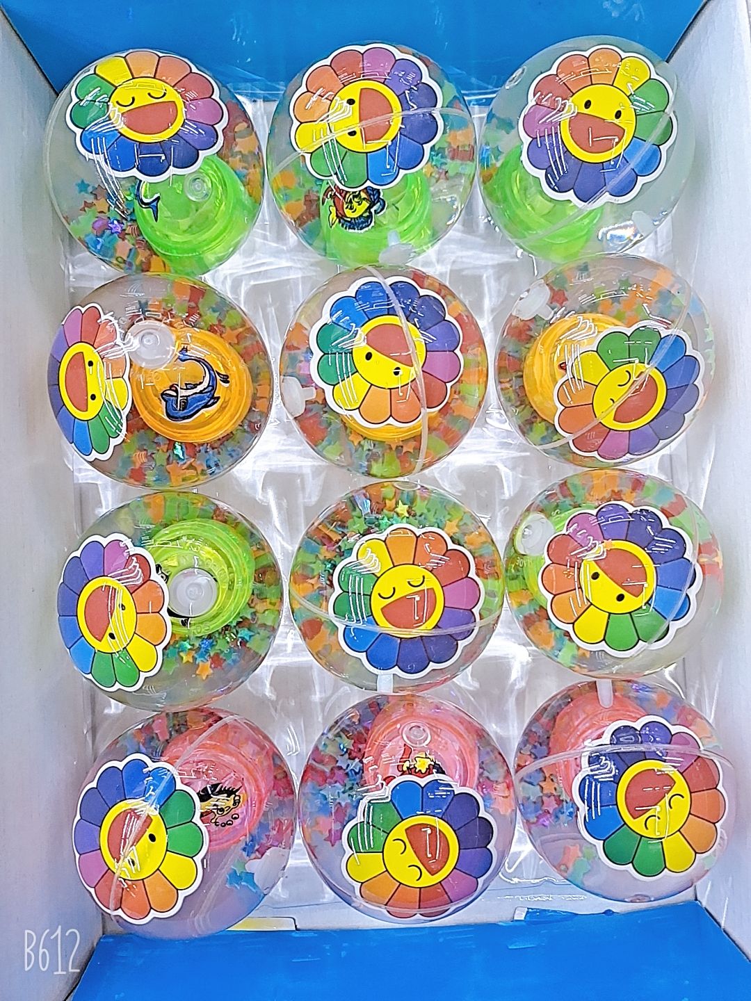 65MM sunflower smiling face card Flashing bouncing water ball detail image 3
