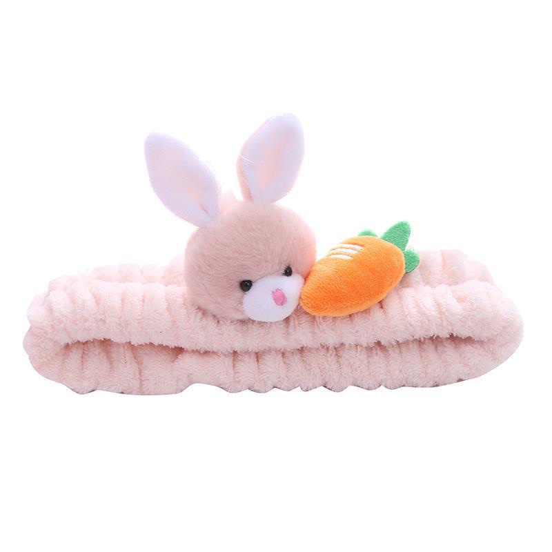 洗脸发带/兔子发带/毛绒头带白底实物图