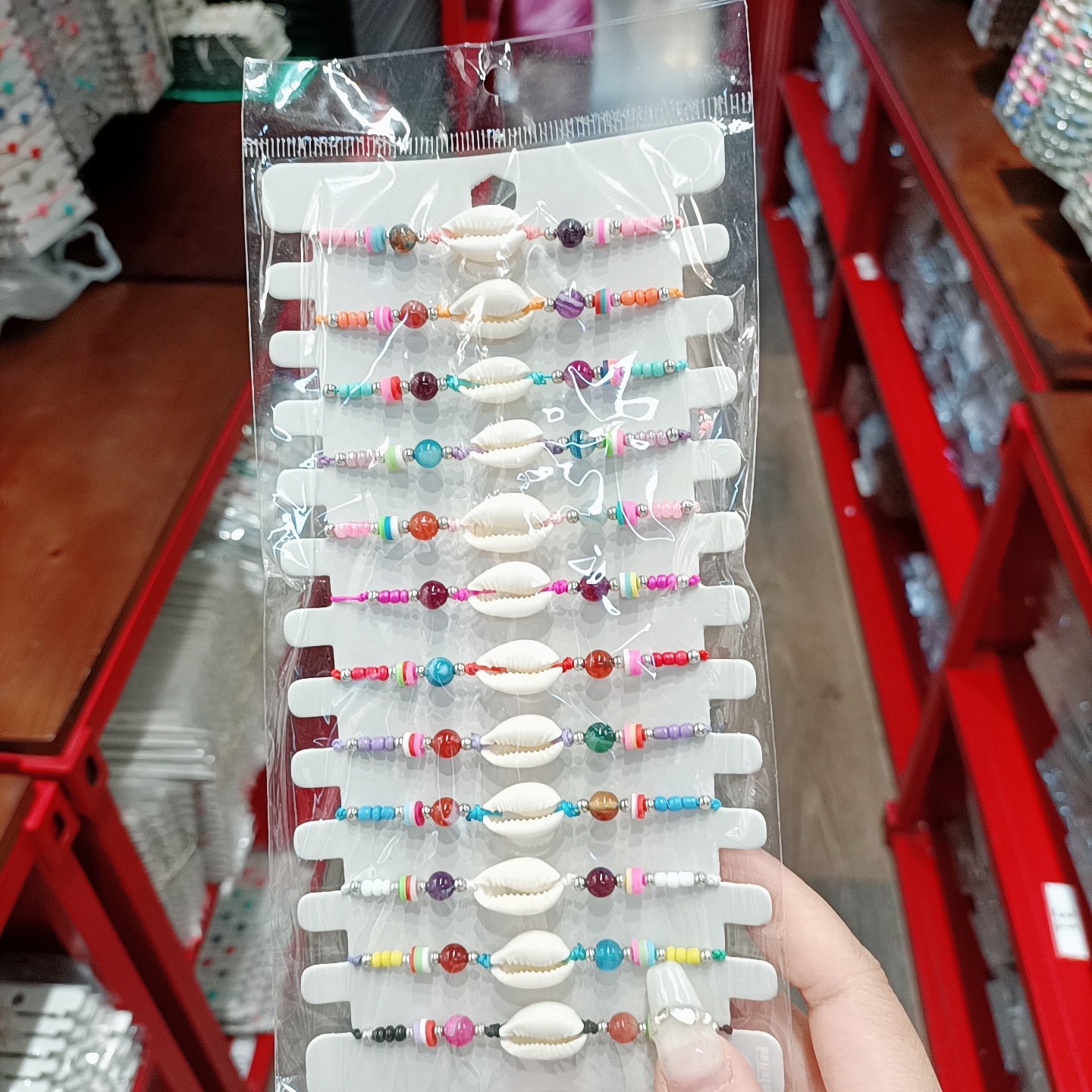 亚马逊热销跨境天然石玻璃珠天然贝壳软陶手链