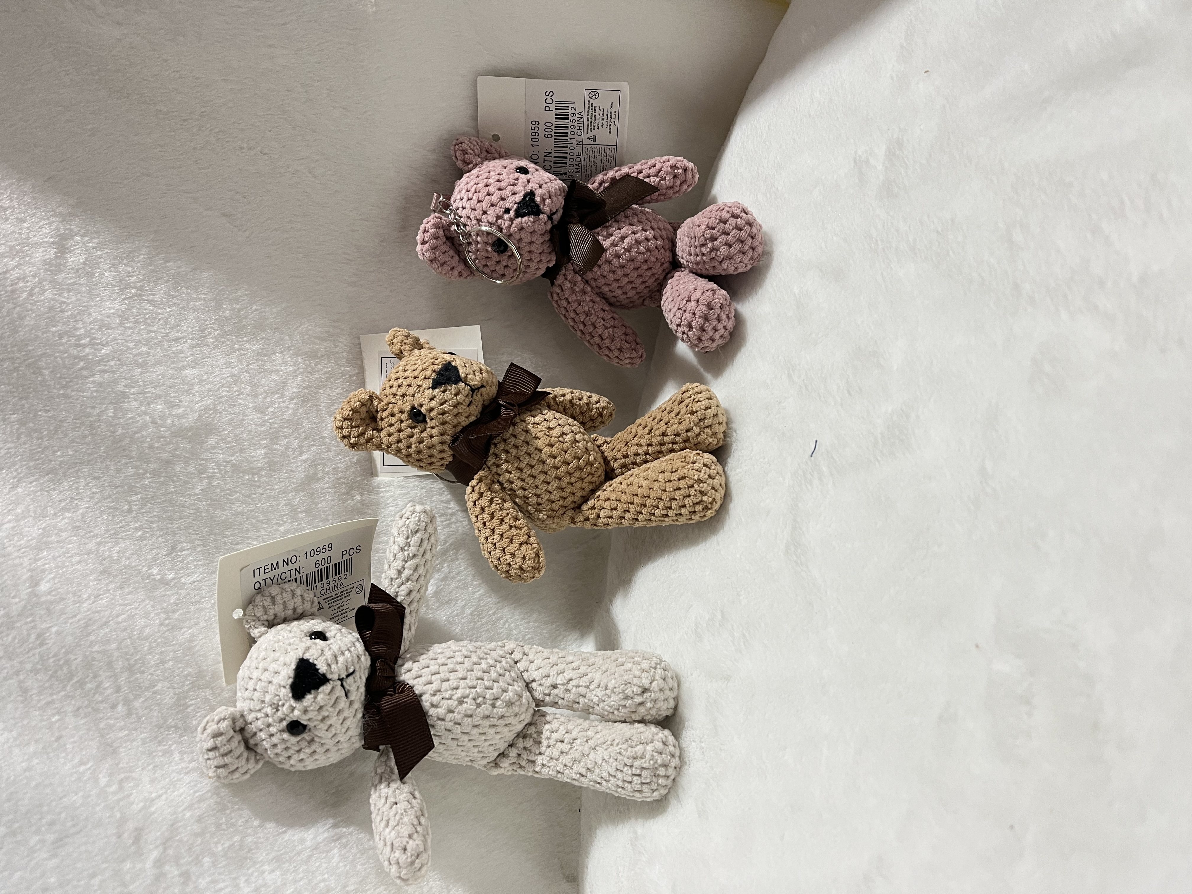 Plush bear pendant