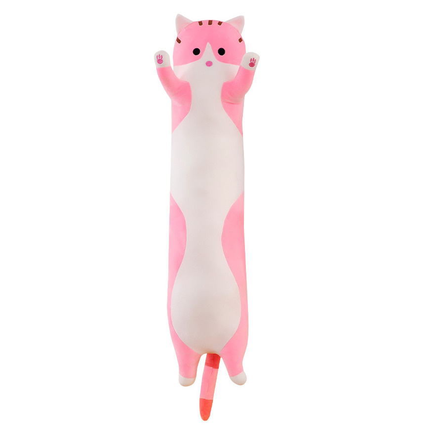 Cross-border large-sized long and cute cat pillow figurines, foreign trade sleeping pillows, girls' gifts, plush toys wholesale Item Picture