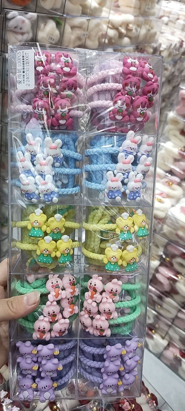 盒装卡通皮筋，爆款，螺纹皮筋，混装皮   筋