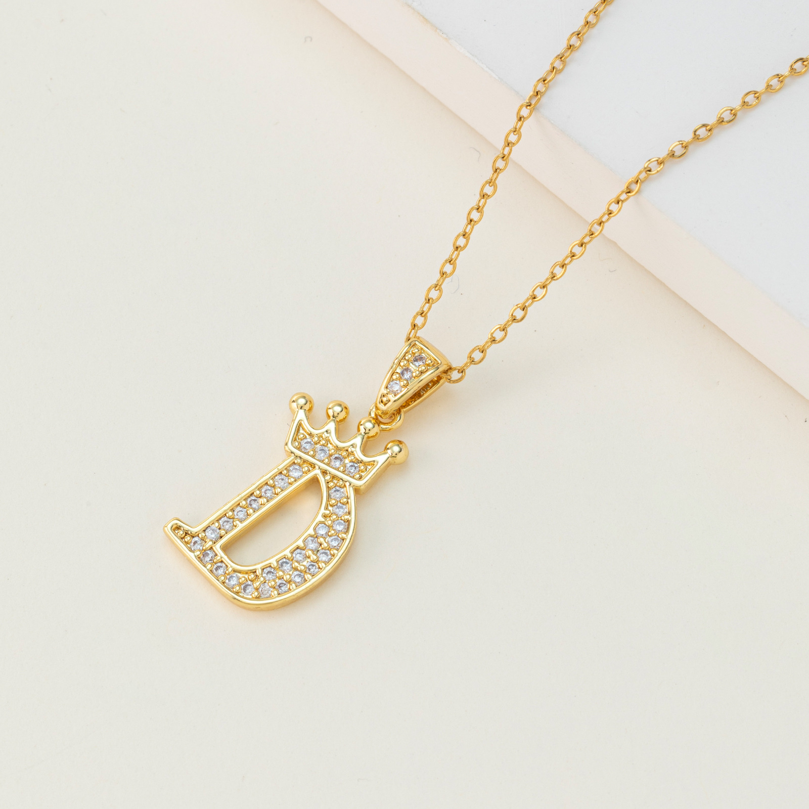Cross-border bestseller accessories: European and American hip-hop pendant, stainless steel necklace, collarbone chain, simple 26 English letters details Picture