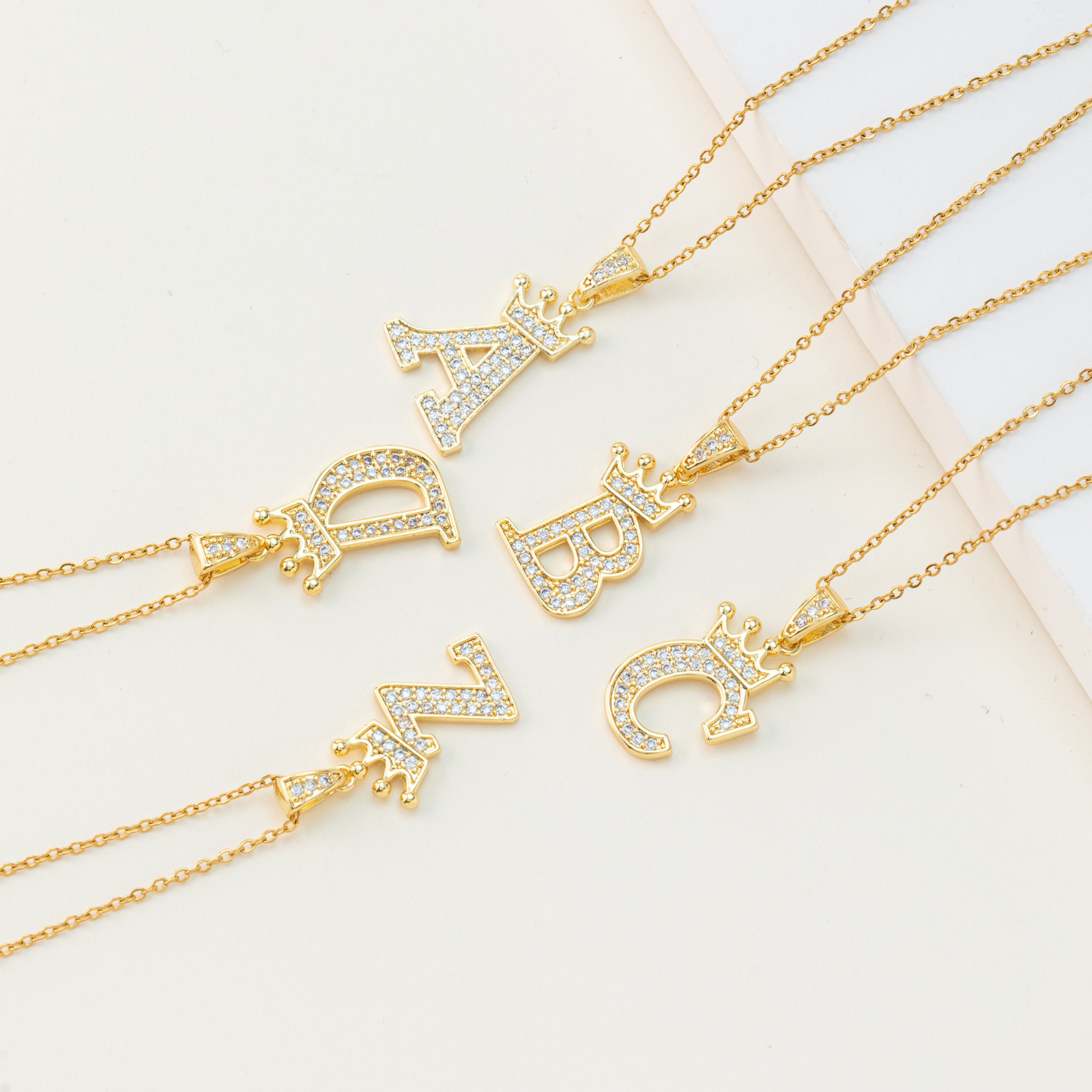 Cross-Border Explosive Accessories Europe And The United States Hip Hop Pendant Stainless Steel Necklace Collarbone Chain Simple 26 English Letters full figure