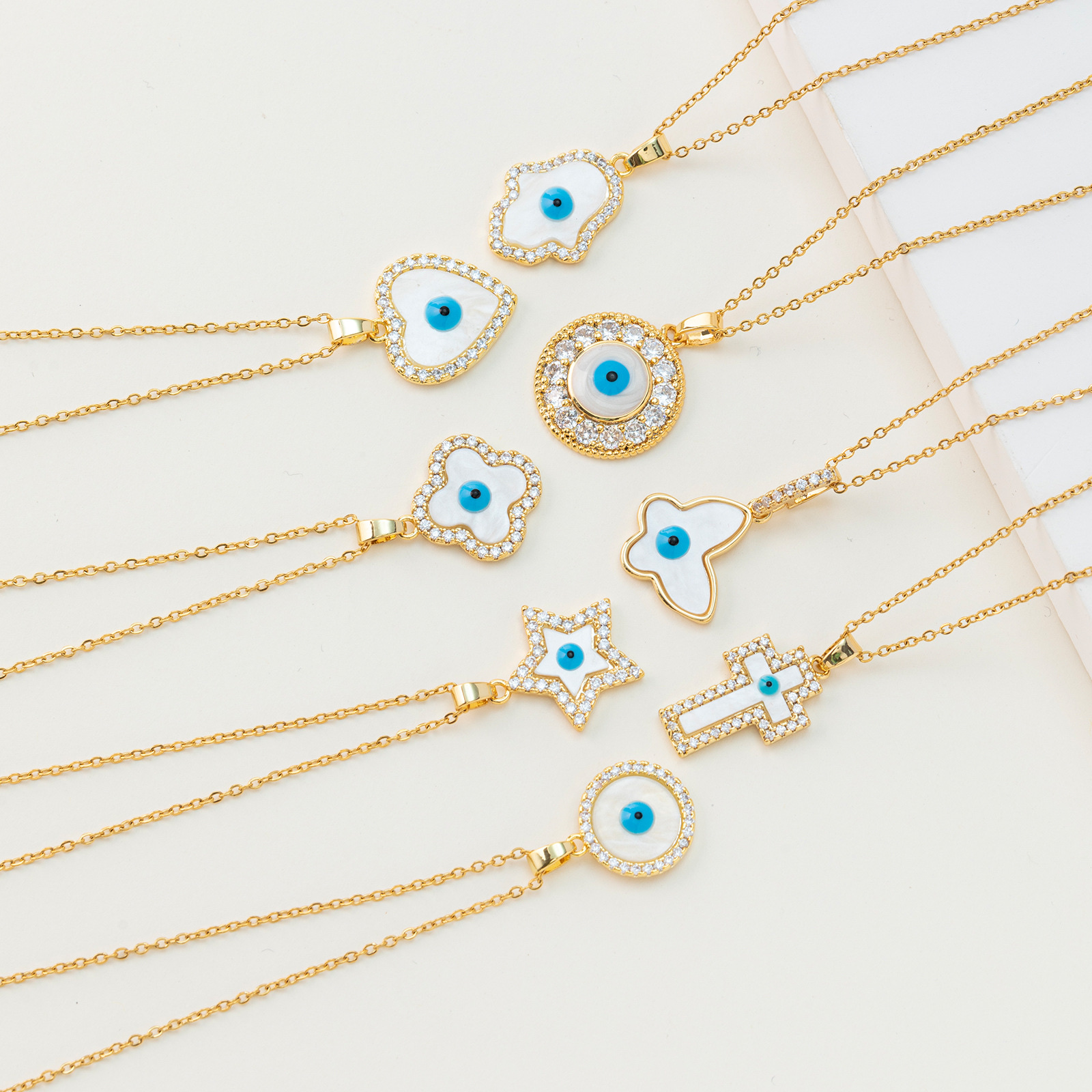 Cross-border European and American new best-selling evil eye pendant necklace, Turkish zircon blue eye stainless steel jewelry