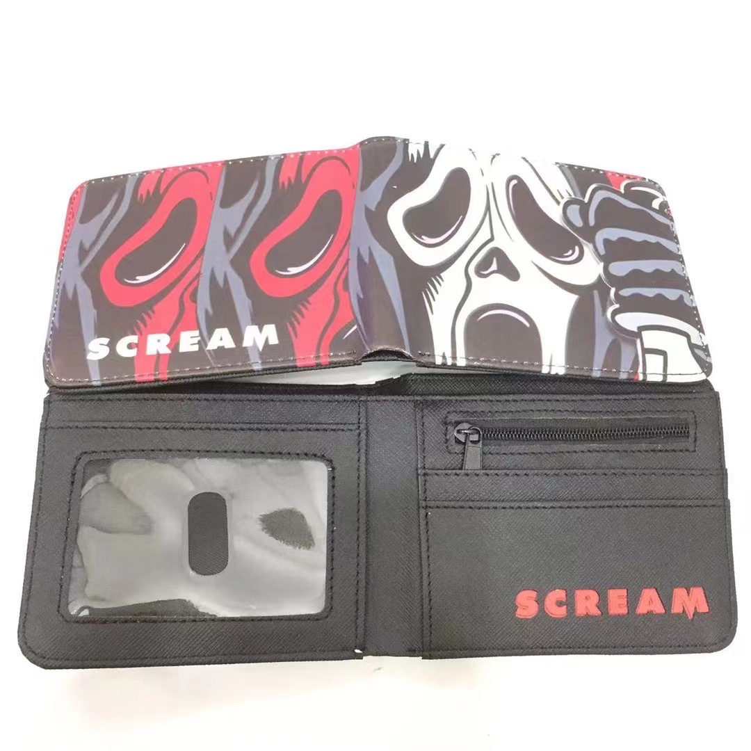 欧美潮流二折男女通用PU钱包图