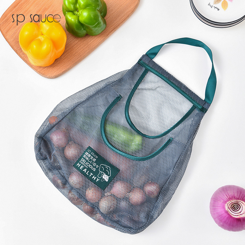 SP SAUCE两层果蔬挂袋厨房多功能果蔬收纳储物袋镂空储物袋详情图1