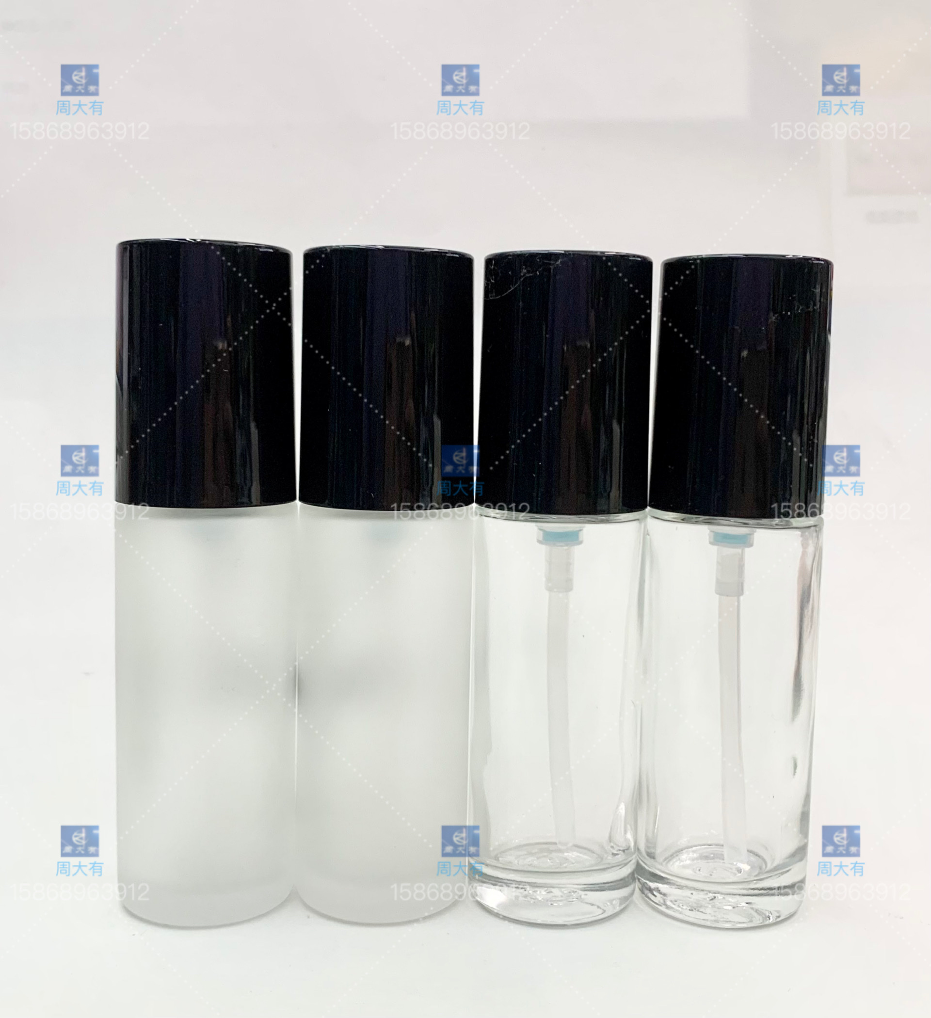 30ml 高端精品玻璃瓶粉底液精华乳液瓶塑料乳液泵