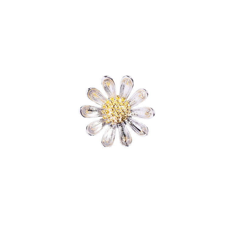 039 Korean version fashionable and elegant Daisy trend, European and American style round brooch, cute, simple and individual, fashionable and cute women's accessory clothing accessory brooch Item Picture
