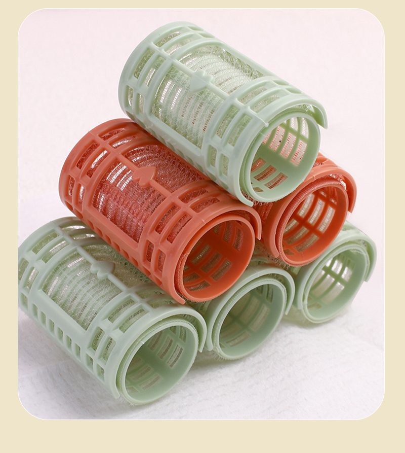 Four self-adhesive, spliced and fixed hair curlers for lazy people with side-swept bangs, air plastic curls, female student detail image 12