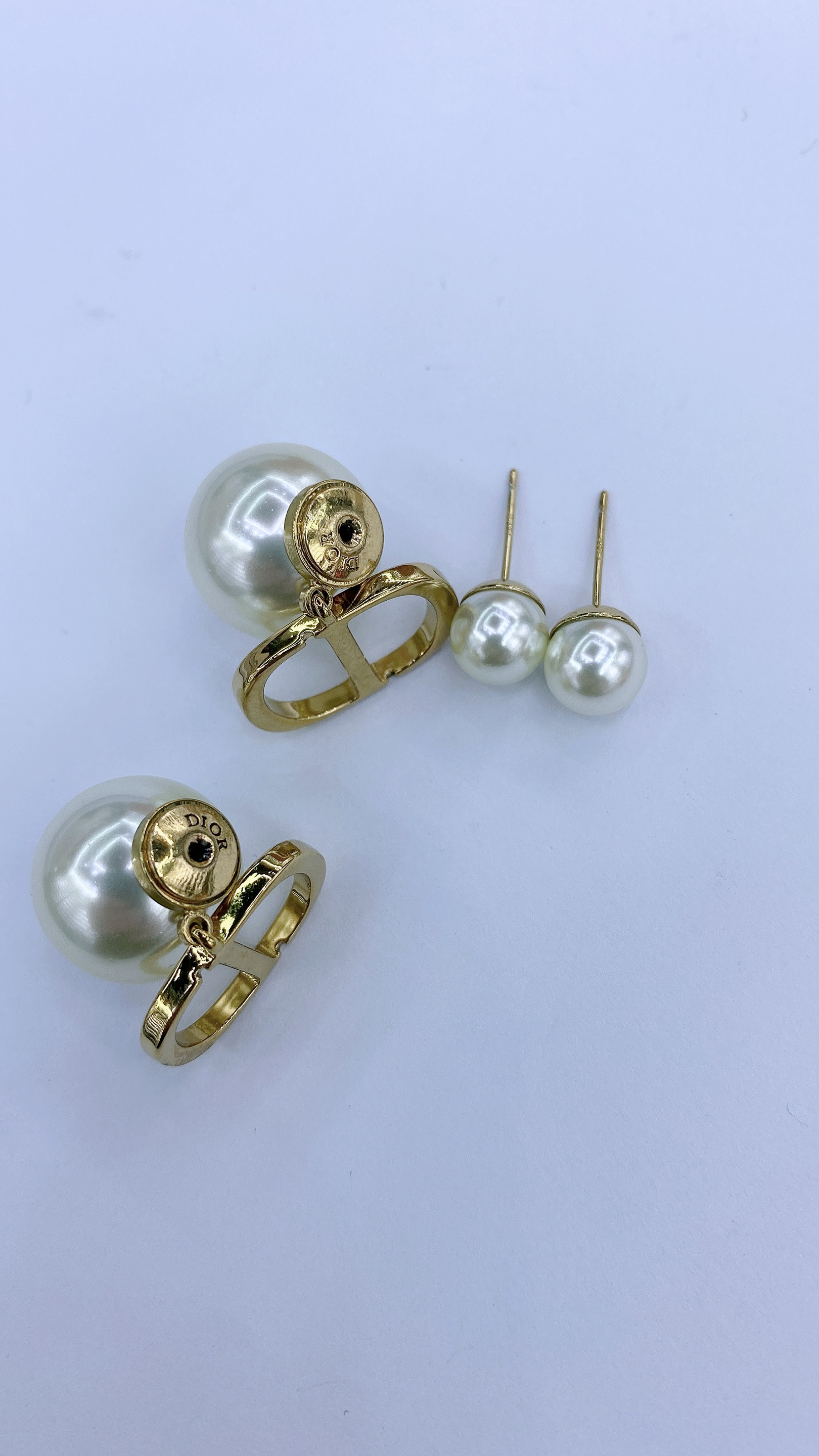 双环珍珠耳环时尚欧美风格复古优雅气质耳环两戴耳钉详情图1