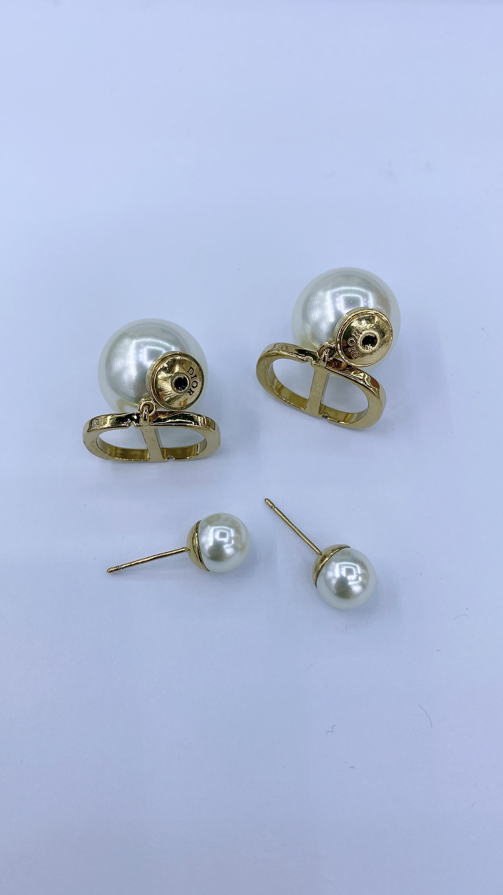双环珍珠耳环时尚欧美风格复古优雅气质耳环两戴耳钉详情图3