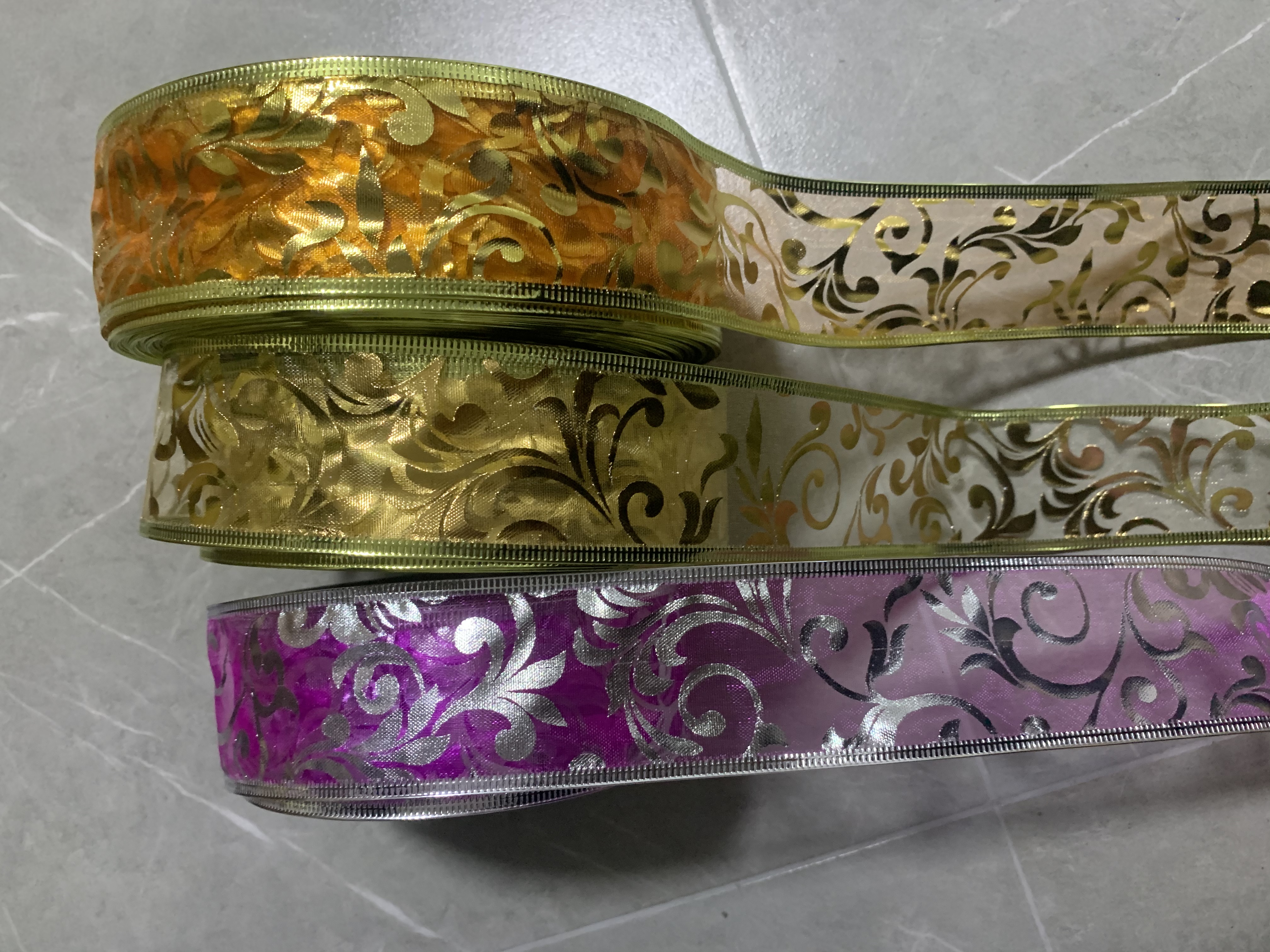 Gold-embossed gauze tape