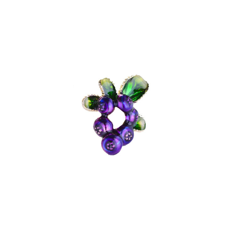 041 Korean-style fashionable and elegant grape trend European and American style round brooch, cute and simple, personalized, fashionable and cute women's accessory clothing accessory brooch Item Picture