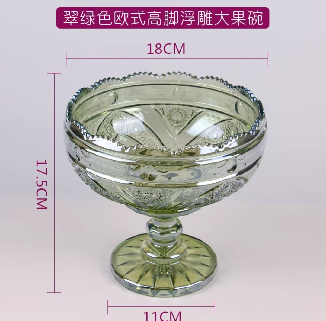水晶果盘/欧式果盘果斗/家居摆件细节图